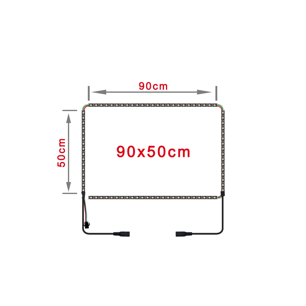 4K Ambilight LED TV Backlights kit LED TV Ambilight effect for TV HDMI sources Dynamic ambient light RGB color for 40"-80" TV - Испускаемый цвет: 90cm x 50cm