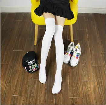 

Fashion Women Solid Color/Stripe Stockings Adults Casual Style Jacquard Over-knee Warm Spring Autumn Over The Knee Socks