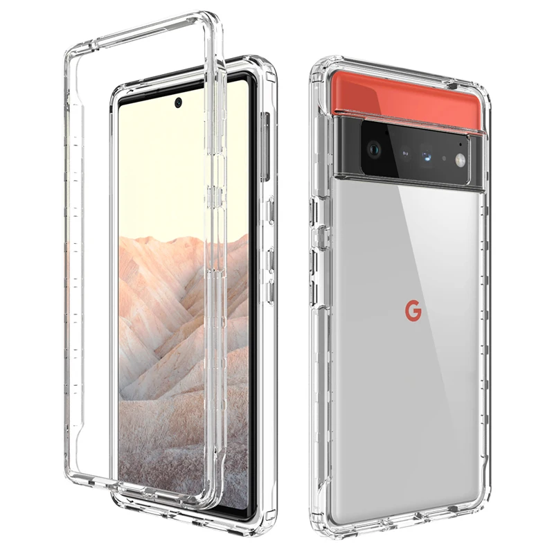 Чехол для Google Pixel 6 Pro противоударный бампер + жесткий чехол из поликарбоната