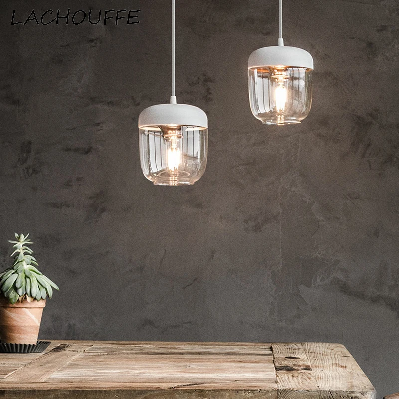 

Creative Acorn Shape Desig Glass Led Pendant Lights Simple Hanglamp for Bedroom Dining Room Home Decor Lamp Fixtures Luminaire