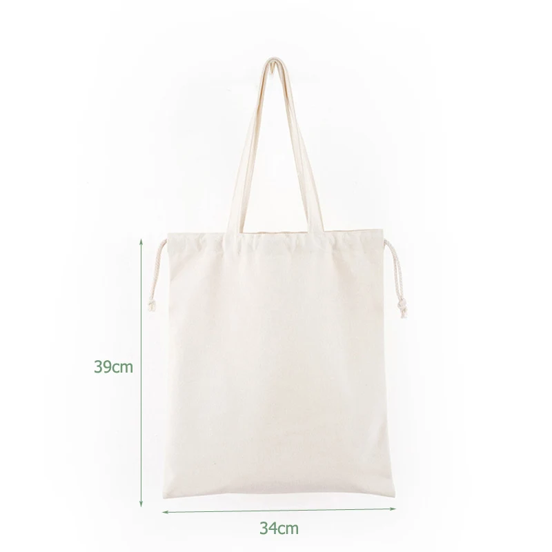 Хлопковая Сумка-тоут Повседневная Холщовая Сумка сумка для хранения на шнурке многоразовая зеленая сумка для покупок