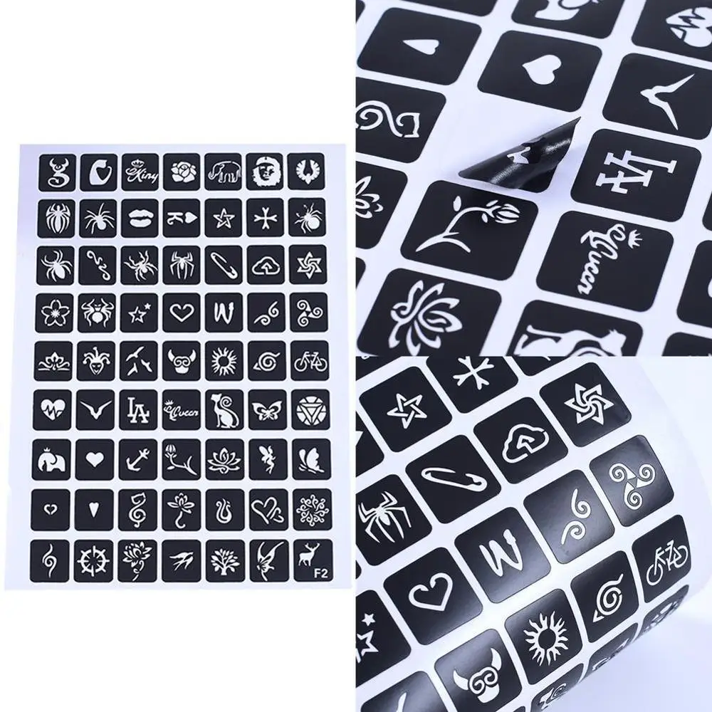 False Tattoo Sticker Stencils Glitter Temporary Fake For Woman Cute Template Girl Flower Tattoo Cartoon Kids Drawing Butter