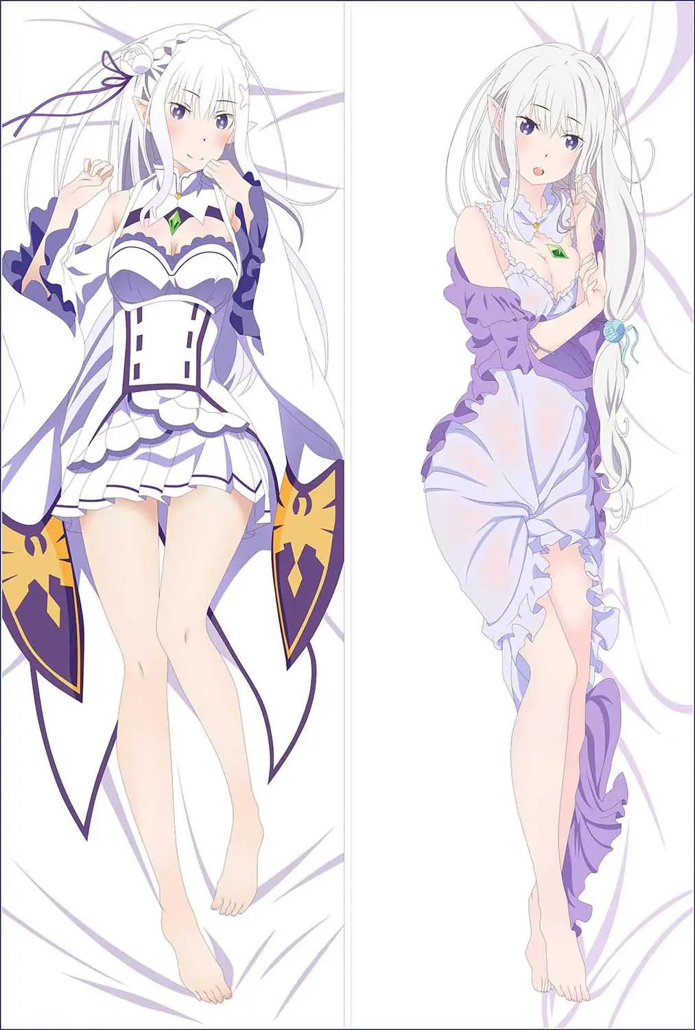 Чехол с рисунком аниме Re Zero Kara Hajimeru Isekai Seikatsu Dakimakura Обложка героями Рем и ОЗУ