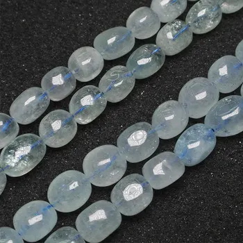 

Freeform Potato Blue Aquamarines Beads Natural Stone Beads For Jewelry Making Beads 15'' Needlework DIY Beads Trinket For Women