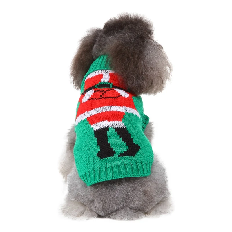Pet Knitting Sweater Dogs Christmas Warm Costume Puppy Thickening Sweater Soft 2-legged Vest Clothing For Chihuahua Teddy