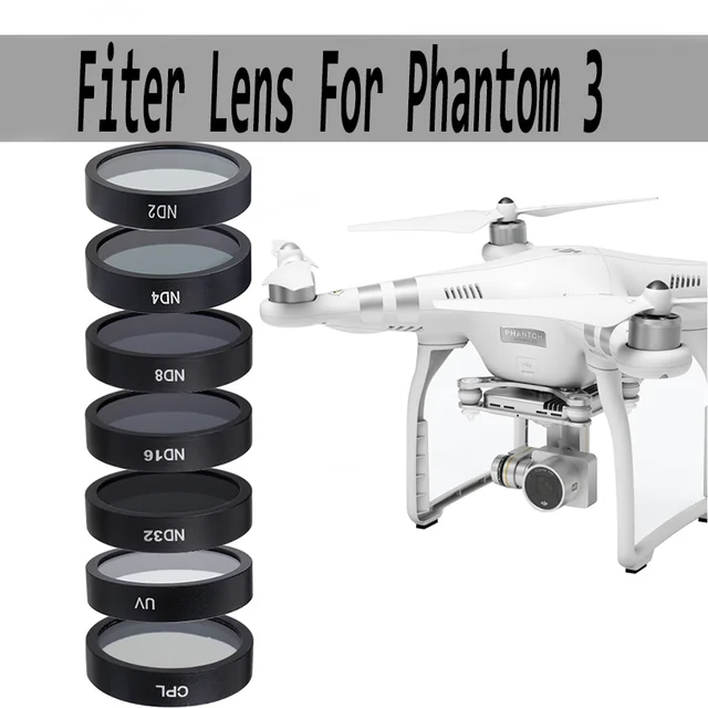 Tangle Vittig mikroskop Lens Filter For Phantom 3 UV CPL ND4 8 16 32 Filters For DJI Phantom 3  Standard/Advanced/SE/Pro 4K Gimbal Camera Accessories - AliExpress
