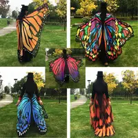 Fashion Butterfly Wing Polyester Beach Towel Cape Scarf Women Christmas Halloween Gift Summer Printed Towel Fashion Lady Clothes 1