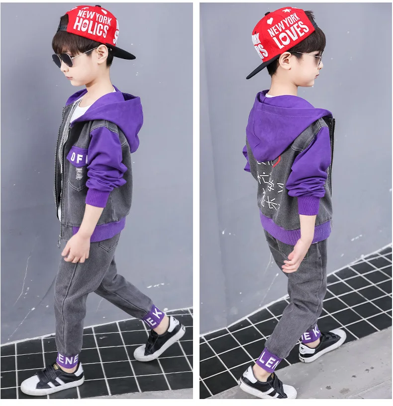 Boy's Autumn Outfit Suits the new Brim Child Handsome Boy Cuhk Children Fall Cowboy Outfit