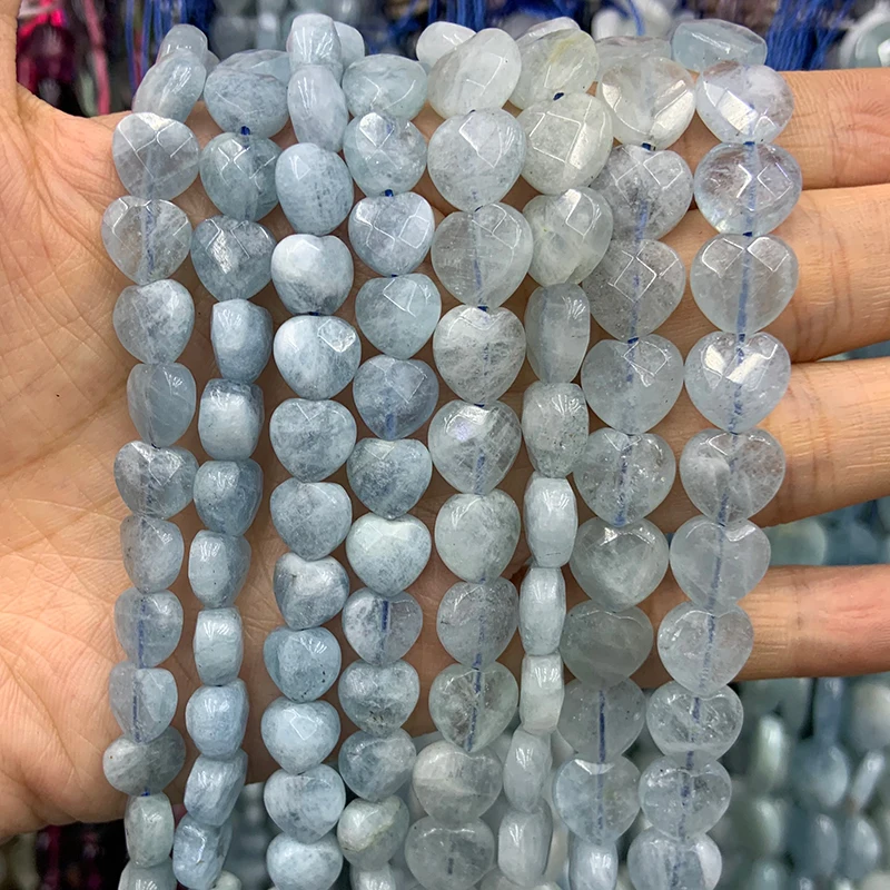 

Натуральные каменные бусины Aquamarins 15 "Сердце DIY свободные бусины для изготовления ювелирных изделий для женщин и мужчин бусы браслет ожерелье серьги