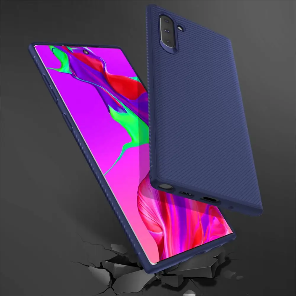 Чехол для samsung Galaxy Note + Lenuo противоударный мягкий чехол из углеродного волокна Note10