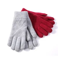 Female Winter Warm Knitted Full Finger Gloves Men Solid Woolen Touch Screen Mittens Women Thick Warm Cycling Driving Gloves H46 - Image 4
