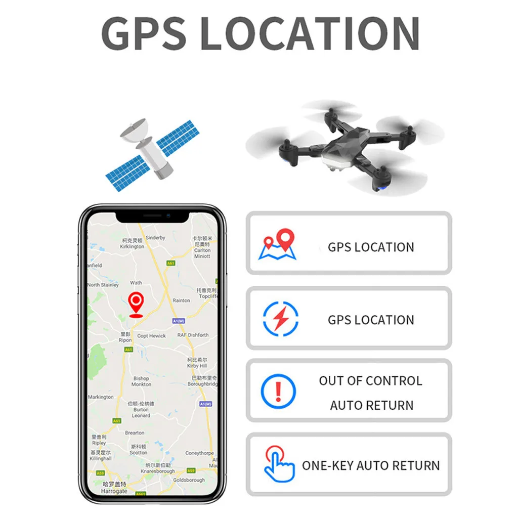 Складной Радиоуправляемый Дрон с 4K HD камерой 5G wifi FPV RC Профессиональный вертолет с дистанционным управлением