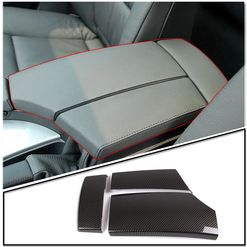 

Car Styling For BMW 5 Series E60 2004-2010 Carbon Fiber Stowing Tidying Armrest Box Protect Stickers Cover Trim Auto Accessories