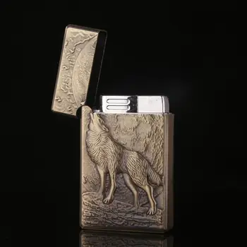 

Creative Wolf Howling Windpoorf Metal Lighter Portable Infaltable Lighter Butane Gas Lighter Smoking Accessoried Gadget for Men