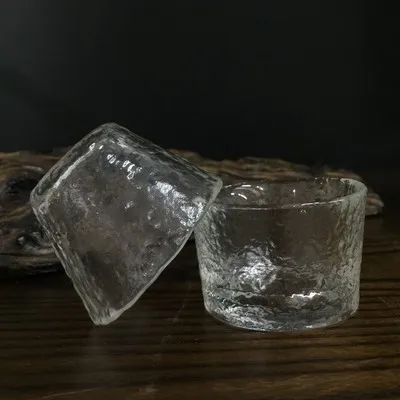 Japanese-style Handmade Glassware Tea Cup Hammer Pattern Glass Crystal Transparent Heat-resistant Kung Fu Black Teaware | Дом и сад