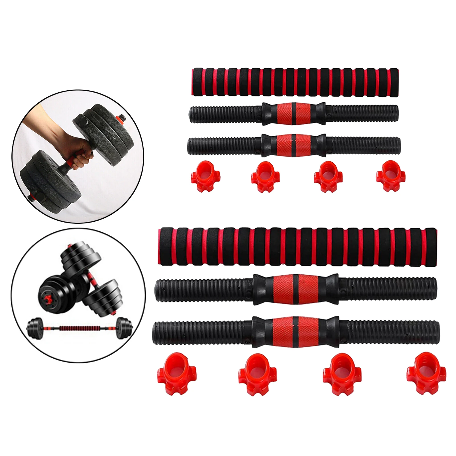 Anti-slip Dumbbell Handle Connect Joint Barbells Bar Extender Collar Fitness Workout Strength Training Equipment Accessories