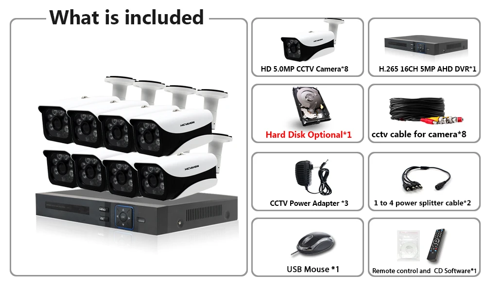 5MP 16CH комплект видеонаблюдения 8CH DVR NVR cctv камера системы 8 шт. 5MP 6 Массив светодиодов всепогодный CCTV безопасности Ультра hd камера