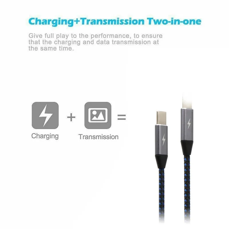 USB-C Зарядное устройство кабель Быстрая зарядка PD Мощность кабеля для передачи данных для IPhone X/8/8 Plus, IPad и IPod