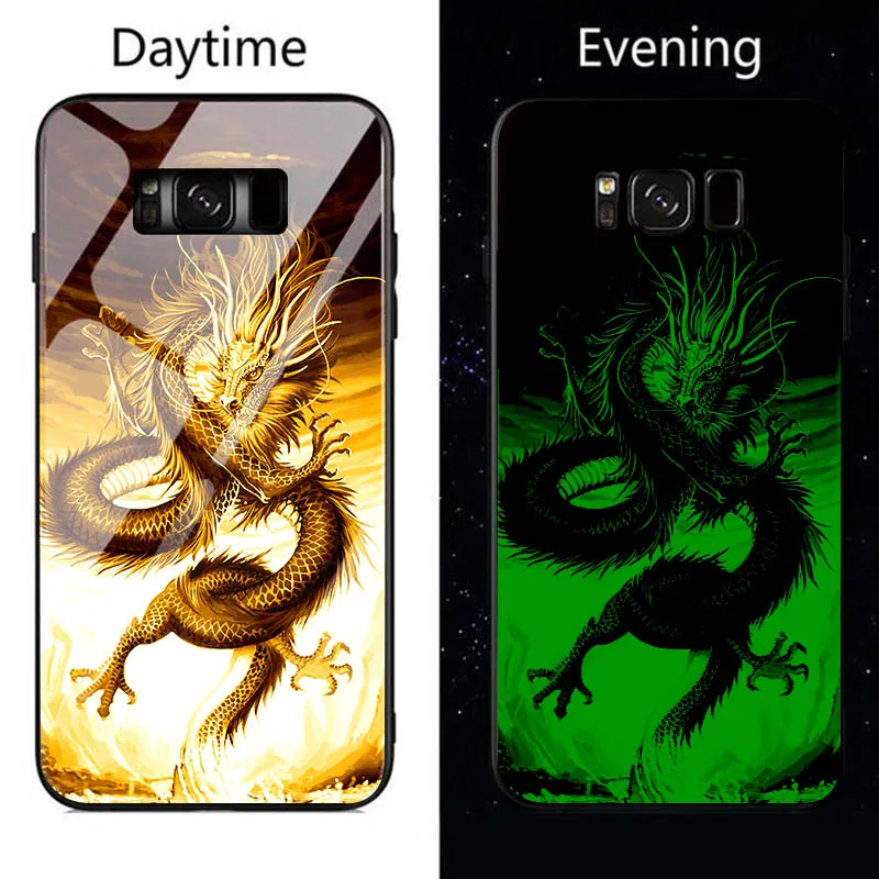 Светящийся стеклянный чехол s для samsung Galaxy S9 S9 plus Противоударная задняя крышка для samsung Galaxy S8 S8 Plus чехол из закаленного стекла для телефона - Цвет: 0.13