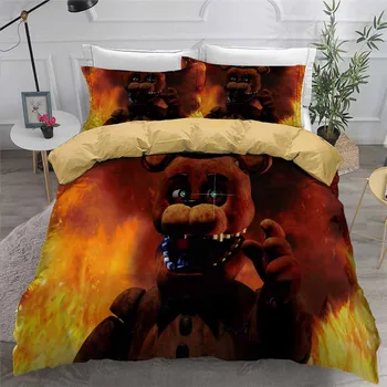 

HELENGILI 3D Bedding Set Five Nights at Freddy's Print Duvet Cover Set Bedcloth with Pillowcase Bed Set Home Textiles #WYHG08