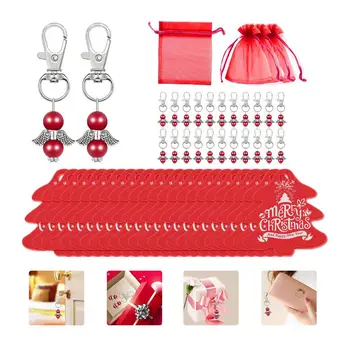 

GloryStar 24Pcs/Set Christmas Guardian Angel Keychain + Pendant + Gauze Bag Holiday Decorations Party Gifts