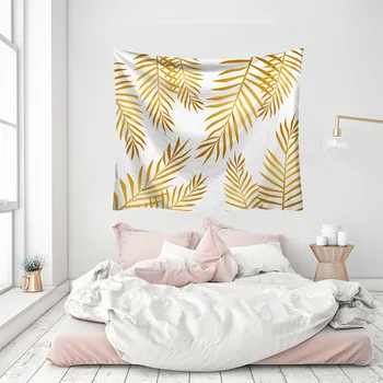 

Green Leaves Tapestry Plant Wall Hanging Farmhouse Home Decor Tapestries Tablecloth Bedspread Carpet Living Room