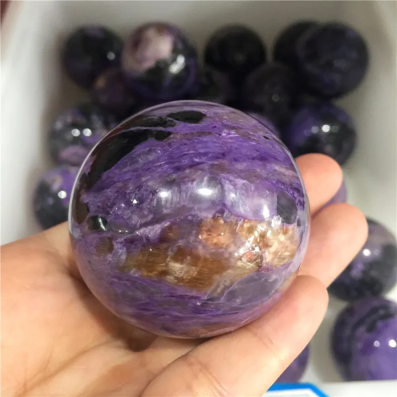 50 мм натуральный камень Charoite Хрустальная насадка шар фиолетовый натуральный камень s энергетический камень домашний Декор подарок
