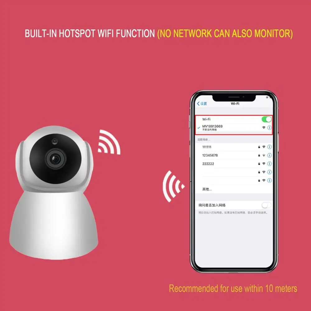 IP di WiFi Della Macchina Fotografica per La Cura Del Bambino Portatile HD Intelligente Senza Fili