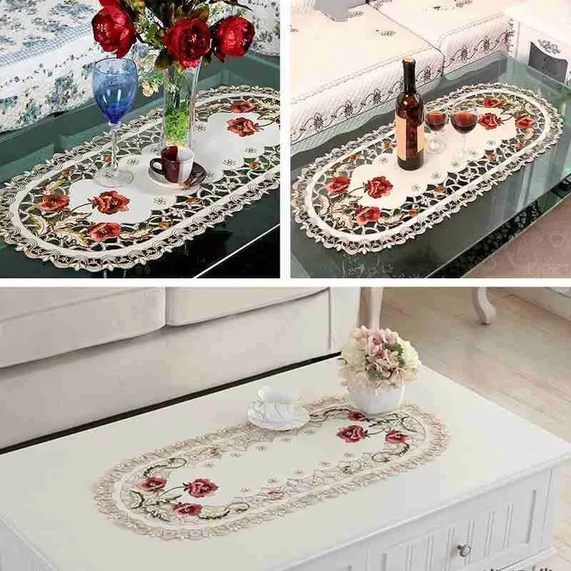 1pc European-style Pastoral Embroidery Fabric Tablecloth Table Runner Table Cloth Chair Cushion Chair Cover Tea Table Cloth