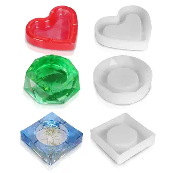 

3 PCS Ashtray Silicone Resin Casting Molds, Epoxy DIY Casting Mold for Craft Art Including Square/Octagon/Heart Shaped