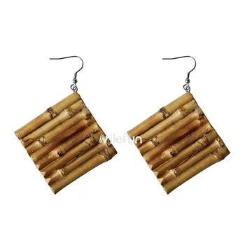 

natural color bamboo root Earrings novelty individuality bamboo whip roasted black bamboo earrings earrings earrings