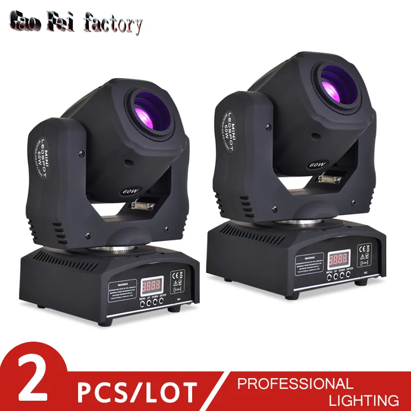 Mini Spot 60W Led Moving Head Light With 8 Gobos 7 Colors High Brightness LED Mobile Light By Dmx512 For Dj Party