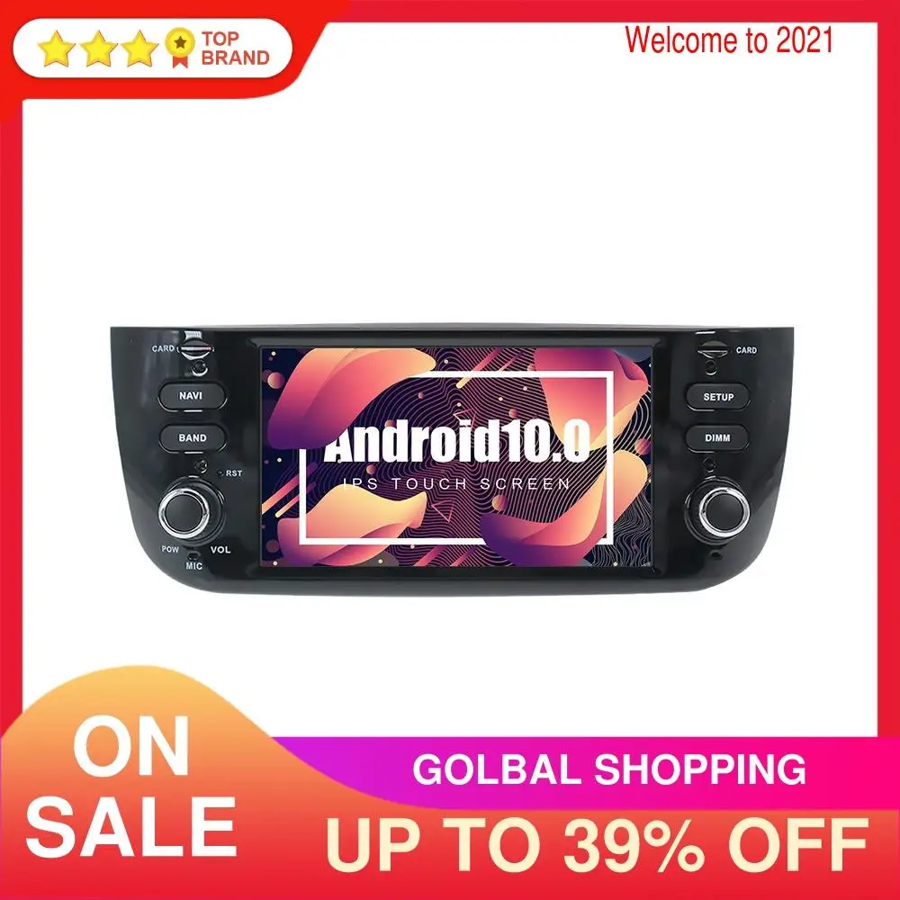Автомагнитола 1 Din Android 10 0 4 ГБ 64 DVD мультимедийный плеер для Fiat/Linea/Punto evo 2009 2015 GPS