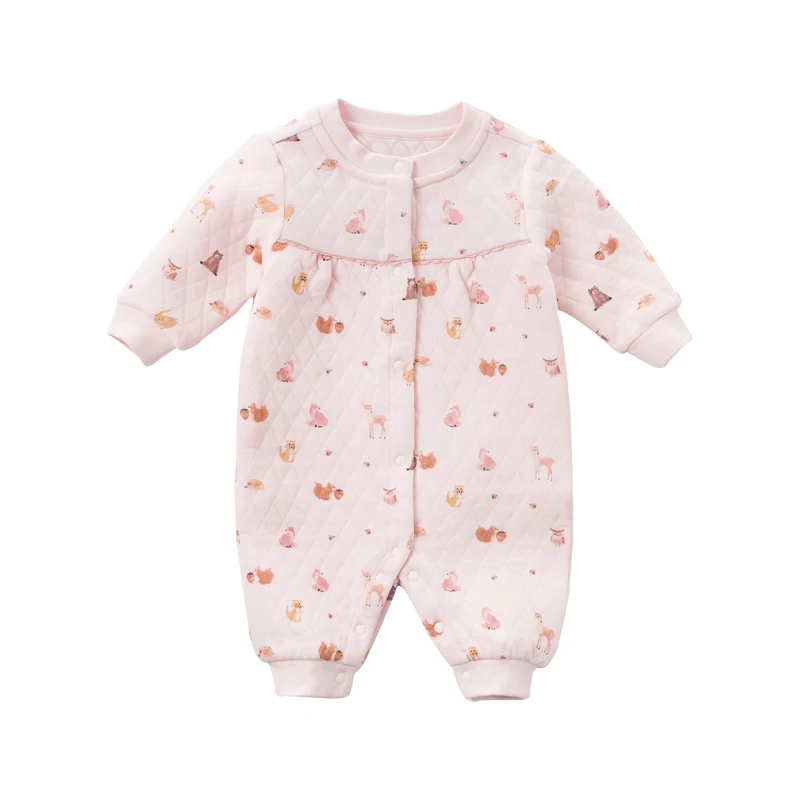 DBZ12202 Dave bella/осенний Модный комбинезон для новорожденных девочек, милая Одежда для младенцев с принтом, детский комбинезон, 1 предмет - Цвет: animal print