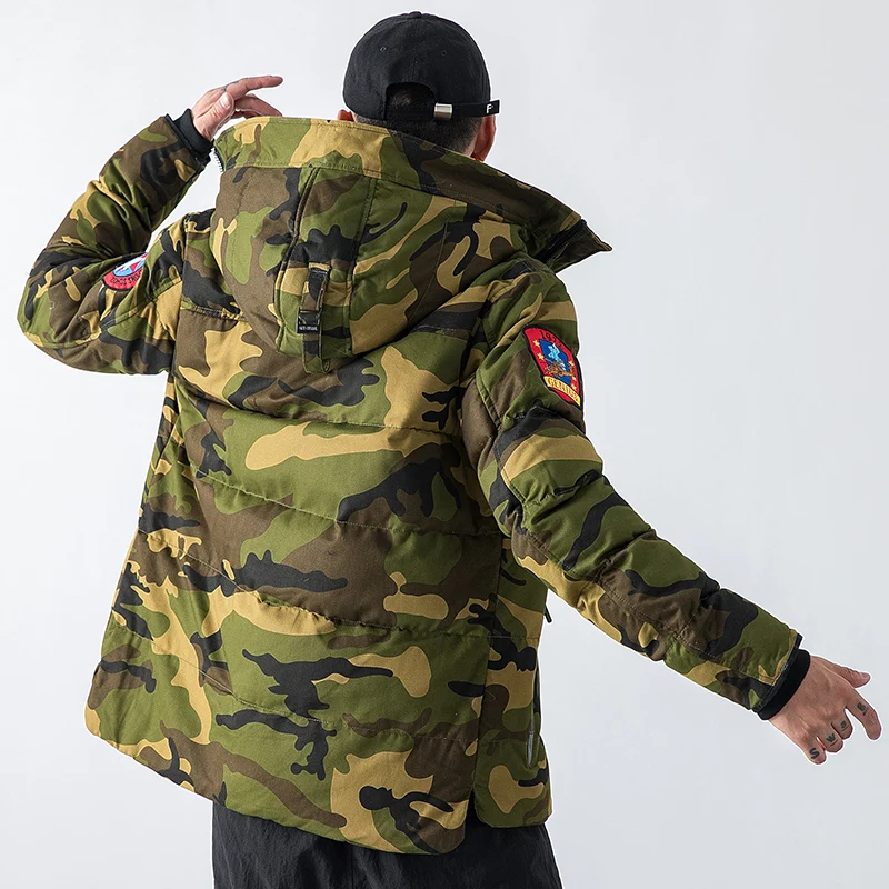 AIRGRACIAS New Winter Men's Jacket Fashion Men's Thicken Military Coat High Quality Male Hooded Man Clothing Size M-3XL