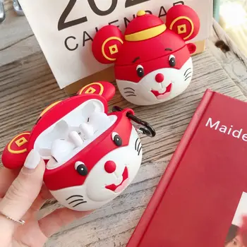 

Anti-fall Silicone Earphone Case Lucky Mouse Protective Cover for FreeBuds 3 Box