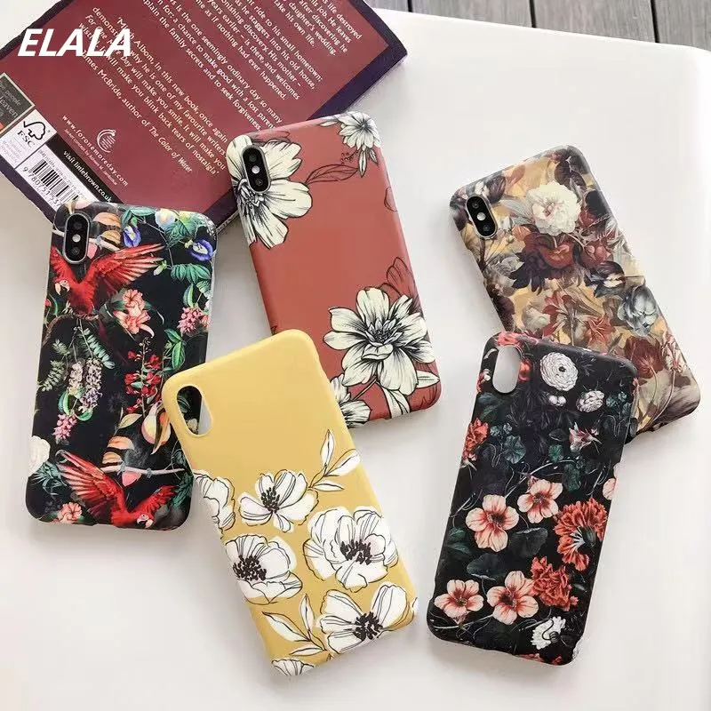 

ELALA Marble Case on sFor iPhone 6 s Case Matte Soft TPU Cover For iPhone 6S 7 8 Plus X Xr Xs Max Texture Full protection Cases