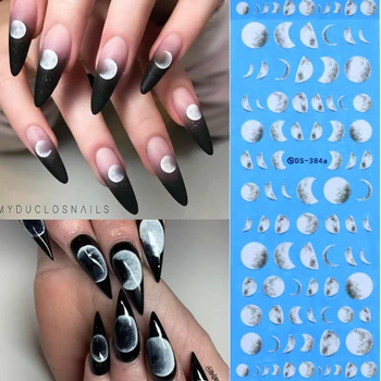 

Marble Grain Moon Flower Series Nail Art Stickers Mixed Patterns Nail Transfer Sticker Paper for DIY Nail Decorations