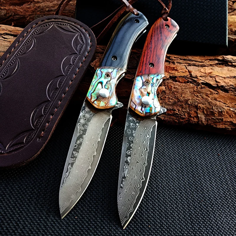 

Damascus blade Tactical Folding Knife Outdoor Camping Sports Portable Pocket Multifunctional Fold Blade Quick open set of tools