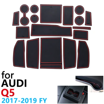 

Anti-Slip Rubber Cup Cushion Door Groove Mat for Audi Q5 FY SLine S-Line 2017 2018 2019 Accessories Car Stickers mat of phone