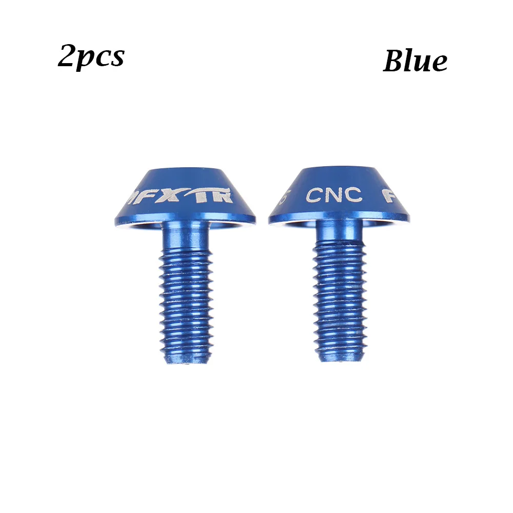 2 шт./компл. Цветной алюминиевый сплав горный велосипед держатель для бутылки с водой клетка винтовые болты M5x12mm винт прочный Аксессуары для велосипеда - Цвет: blue