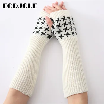 

Women's Gloves Hand Warmer Winter Gloves Women Arm Knitting Bird Fingerlings Mitten Warm Fingerless Long Gloves Gants Femme