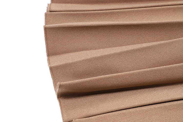 SEQINYY Высококачественная юбка осень зима модный дизайн коричневая плиссированная Женская длинная юбка пояс