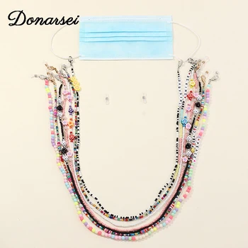 

2020 New Fashion Colorful Beads Mask Chains Holder For Women Anti-lost Dice Sunglass Face Mask Lanyard Halter Long Necklace