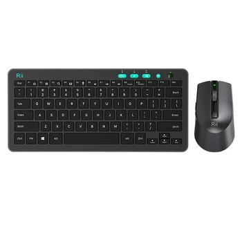 

Rii 2.4GHz Wireless Keyboard and Mouse Combo, Multimedia Office Keyboard for PC, Laptop and Desktop,Business Office