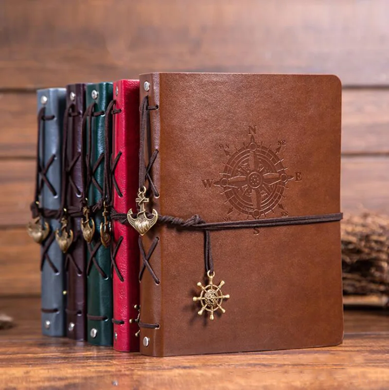 Retro Nautical World DIY Notebook Memorial Album Pirate Anchors Ornaments Spiral Ring Replaceable Binder Diary Gift | Дом и сад