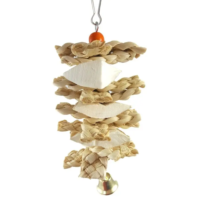 Title 8, Pet Parrot Bird Natural Grass Toys Chewing Bite...