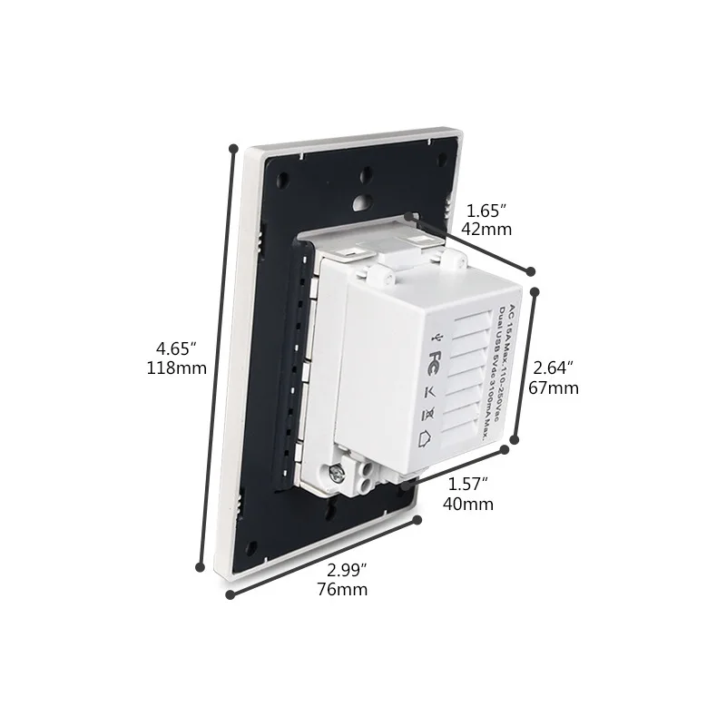 Правила США USB розетка белый золотой черный провод рисунок 15A пояс 2.1A линия передачи данных USB настенный переключатель панель