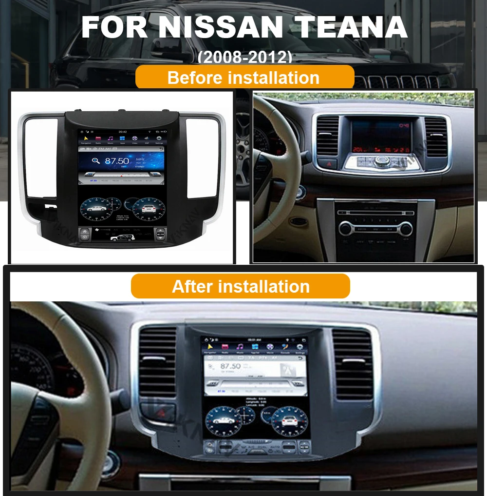 

Android System vertical screen car GPS navigation For-Nissan Teana 2008-2012 multimedia player head unit tape recorder