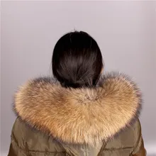 Real Raccoon Fur Collar Womens Natural Fur Gray Collar Real Fur Shawl Raccoon collar Fur Scraves